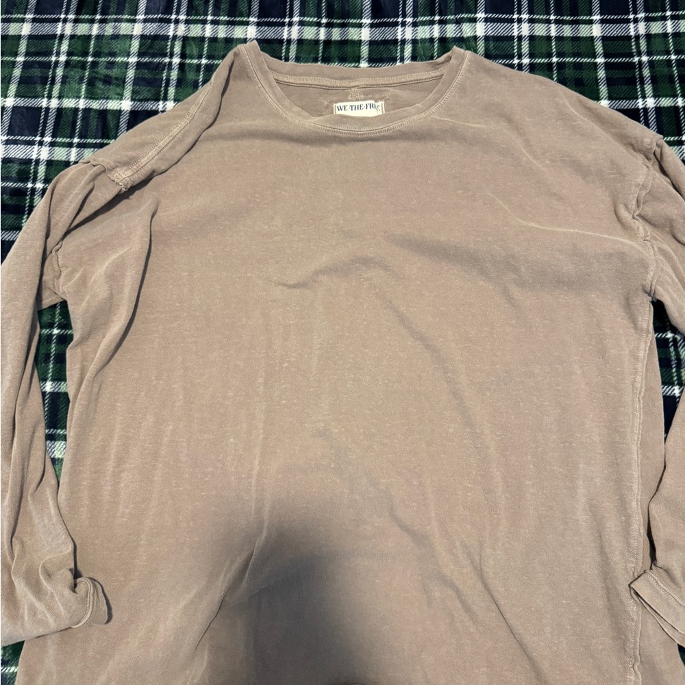 Free People We The Free Taupe Long Sleeve Top